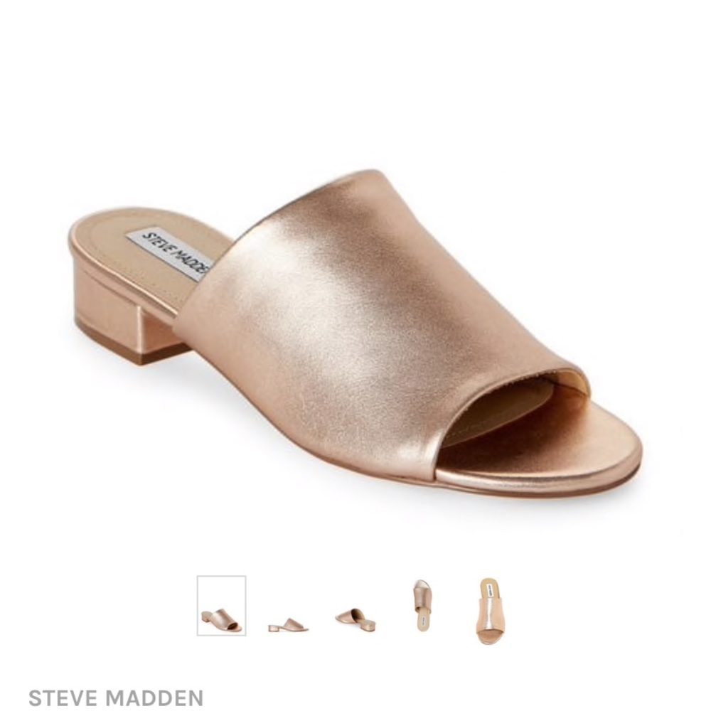 NWB Steve Madden Briele Rose Gold slides